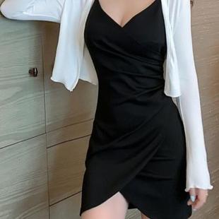 臀夏装 春两件套2025高级吊带短裙打底紧身 感小包连衣裙套装