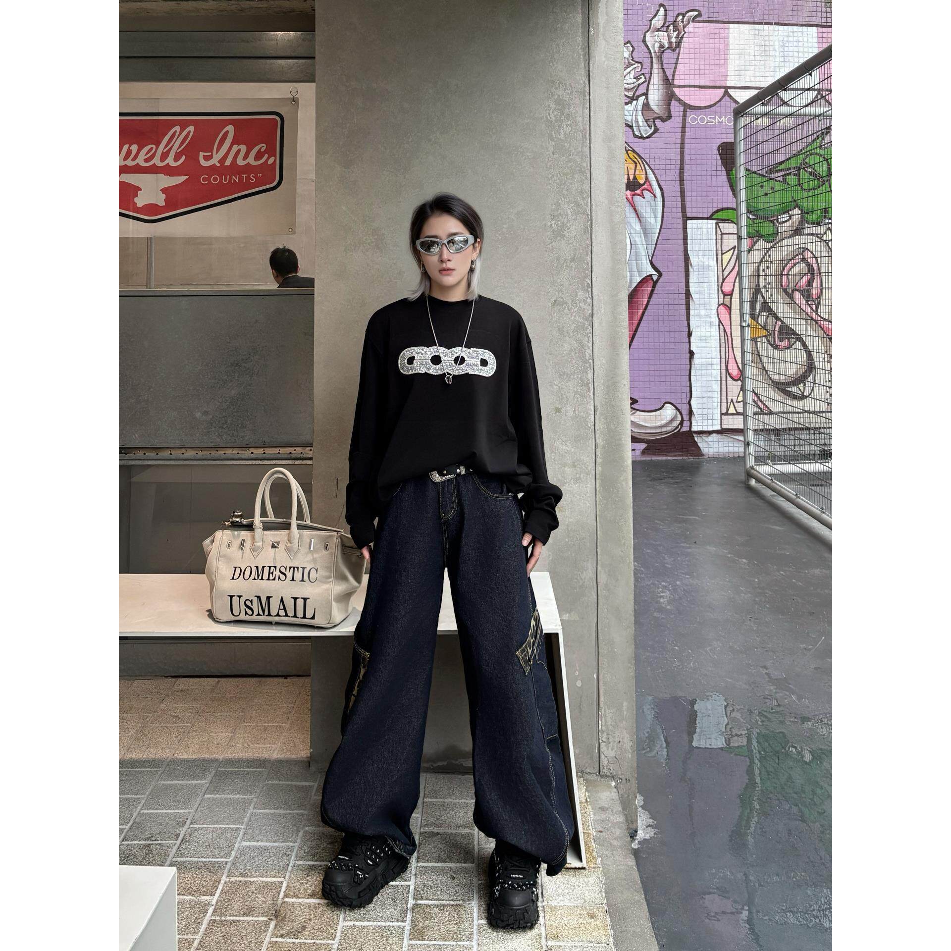 新款2025FW GOOD地图亮片绣基础logo秋冬长袖男女同款情侣卫衣