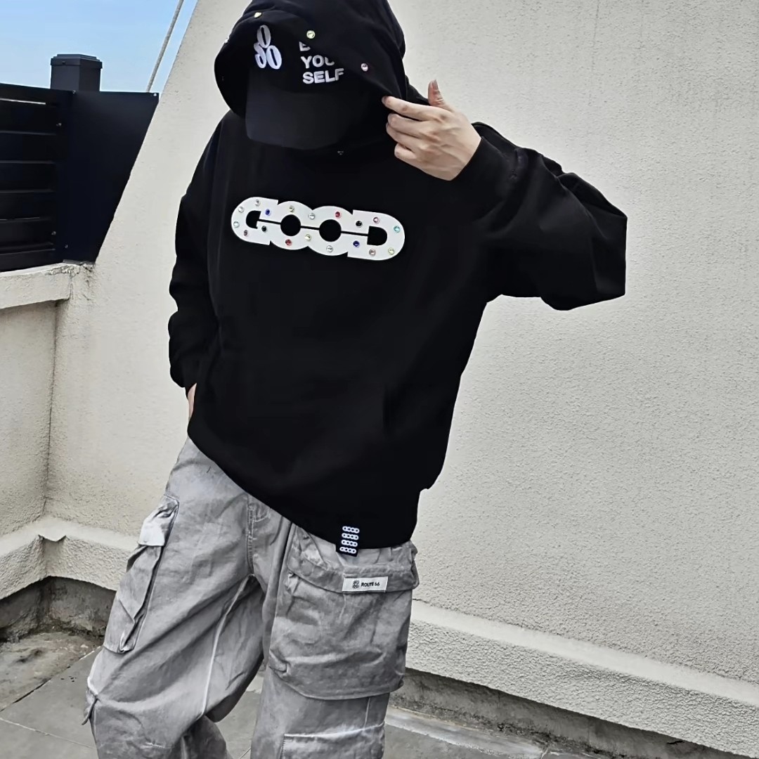 GOOD彩虹之国宝石连帽加绒卫衣