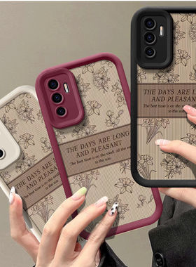 vivos10e手机壳V2130A新款s10e软硅胶vivo保护套vovis镜头全包vivis防摔vⅰvos复古花朵viov潮女viv0创意简约