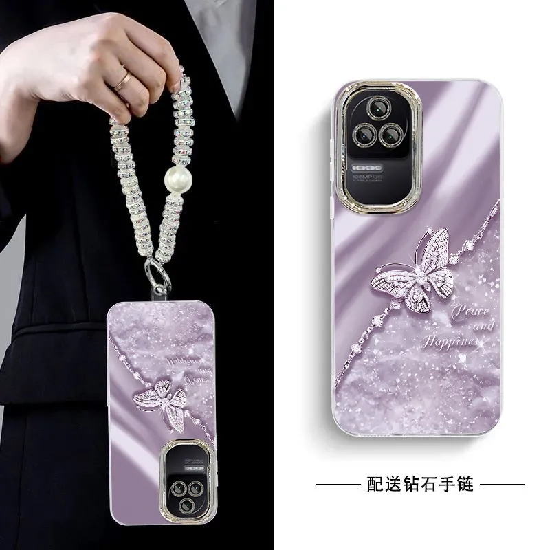 适用红米k50手机壳22041211ac新款Redmik50pro软硅胶22011211c保护套por小米镜头膜全包防摔k5o潮女个性蝴蝶