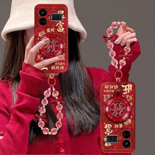 适用Realme真我GT5手机壳RMX3820新款realmeGT5pro直边硅胶RMX3888软套oppogt全包防摔TG新年喜庆por旋转支架