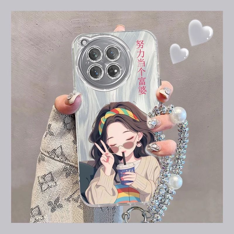 适用一加12手机壳PJD110新款1+12软硅胶oneplus12保护套1加12镜头膜全包防摔1十12网红潮女十二卡通动漫可爱
