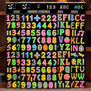 数字字母立体卡通泡泡贴画scrapbook stickers儿童趣味装饰粘贴纸