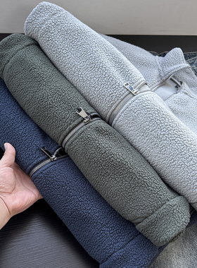 摇粒绒立领拉链外套男装保暖防风宽松夹克外套50420