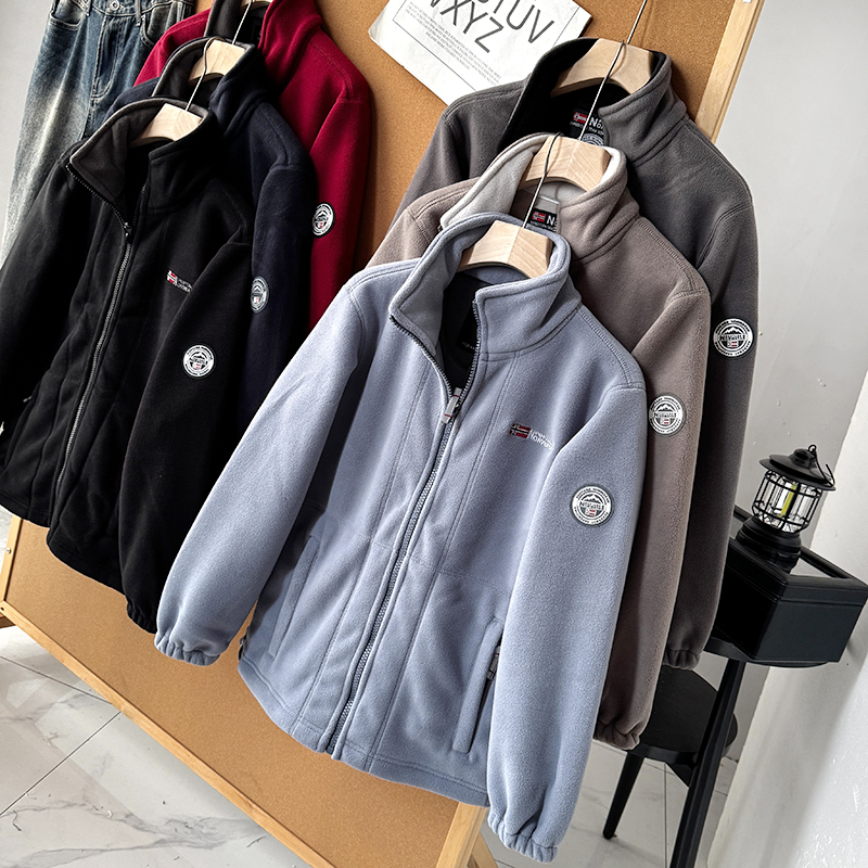 出口挪威！功能性大码户外防寒保暖双面摇粒绒抓绒衣外套S10772