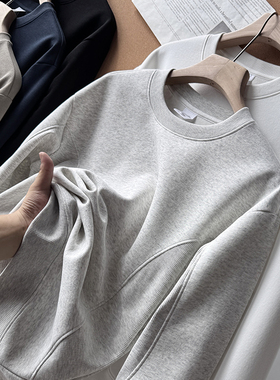 360克重磅卫衣男款情侣春秋冬长袖t恤潮宽松纯色套头外套S00598