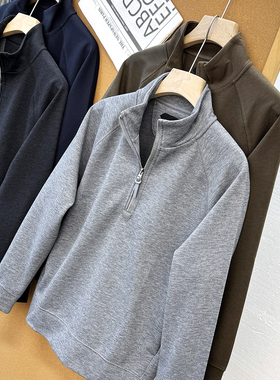 莱赛尔+绵羊毛混纺黑科技！春秋纯色男女立领卫衣26344