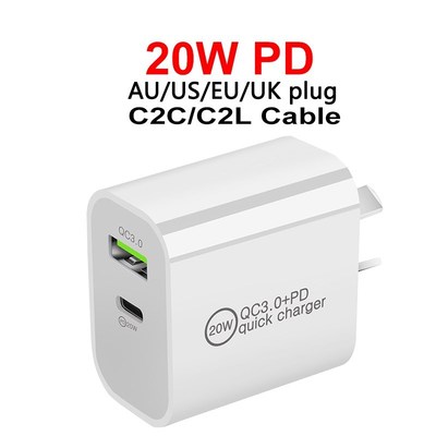 20W Fast Charger QC3.0  Quick Charge  3.0 Type C PD Charge