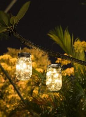1M/2m LED Solar Fairy Mason Jar Lights Outdoor Garden Decora
