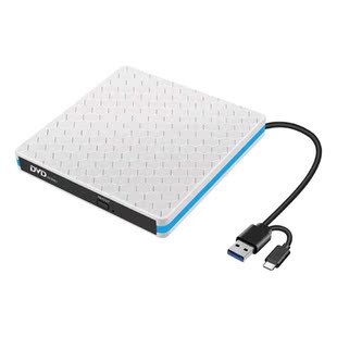 External DVD CD Drive with USB 3.0 and Type-C Interface, Por
