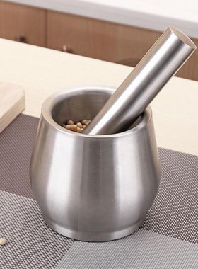 1 Set Household Garlic Pugging Pot Practical Stainless Steel