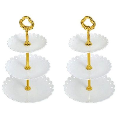 2Set Cake Stand 3 Layers Wedding Cake Plate Stand