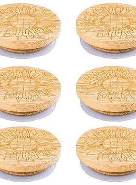 6 Pack Yogurt Jar Lids Set Bamboo Wood Storage Canning Lids