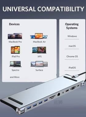 4/5/8/11-in-1 Type C Dock USB C Hub 3.0 Splitter Multiport A