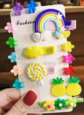 1 Set Cute Princess Fruit Starfish HairPins Children Kids Ca