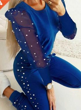 WOMEN AUTUMN COLD SHOUDER TRASUIT SET LADY HIGH WAIST BANDag