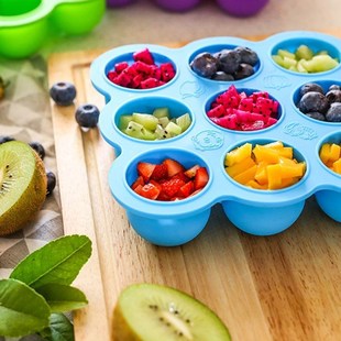 9 Holes Baby Food Container Supplement Storage Box Silicone