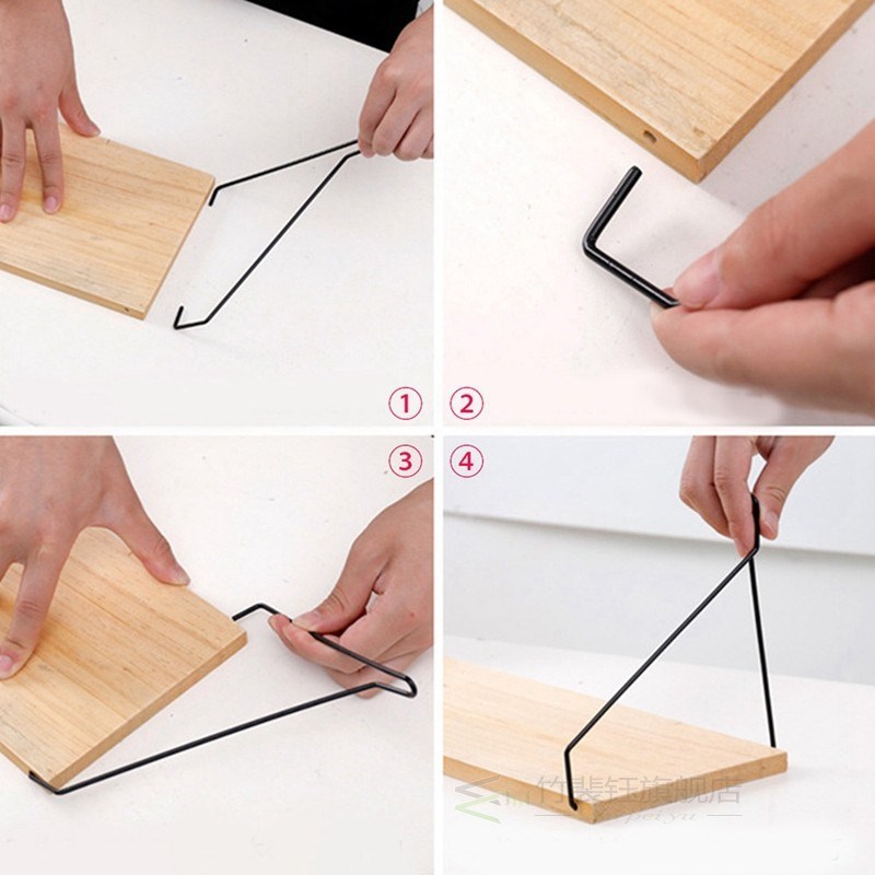 Nordic Wooden Wall Shelf Iron Partition Board Bedroom Tv Wal