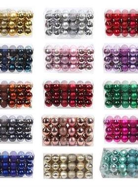 36Pcs 4cm Glitter Christmas Shatterproof Ball Baubles