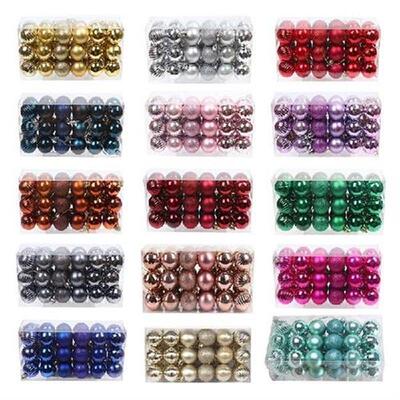 36Pcs 4cm Glitter Christmas Shatterproof Ball Baubles