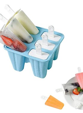 6 Pieces Popsicle Mold Silicone BPA Free IcePop Form Molds R