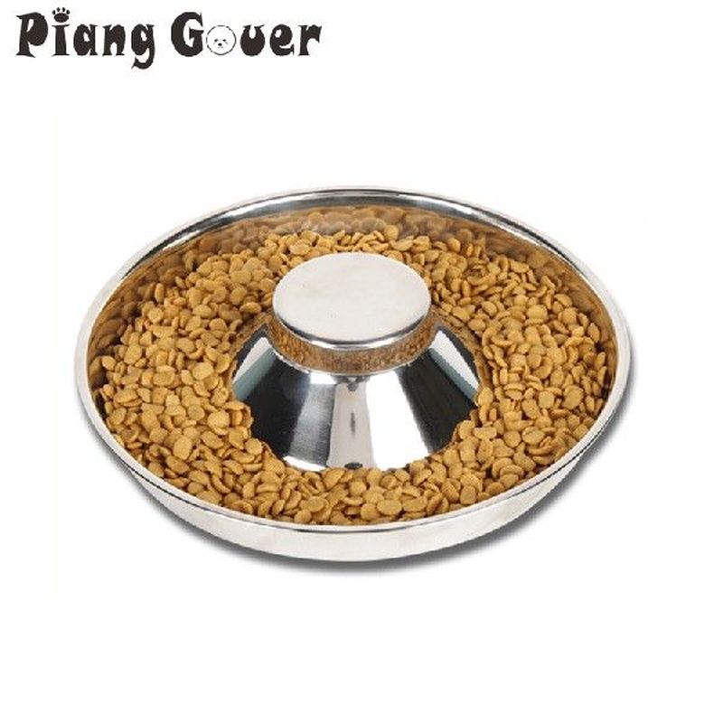 Slow Eat Stainless Steel Dog Bowl Safe Puppy Feeding