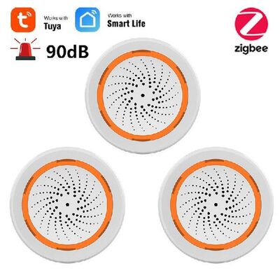 Tuya Zigbee Sensor Pintar 2 In 1 Alarm Sirene Bawaan