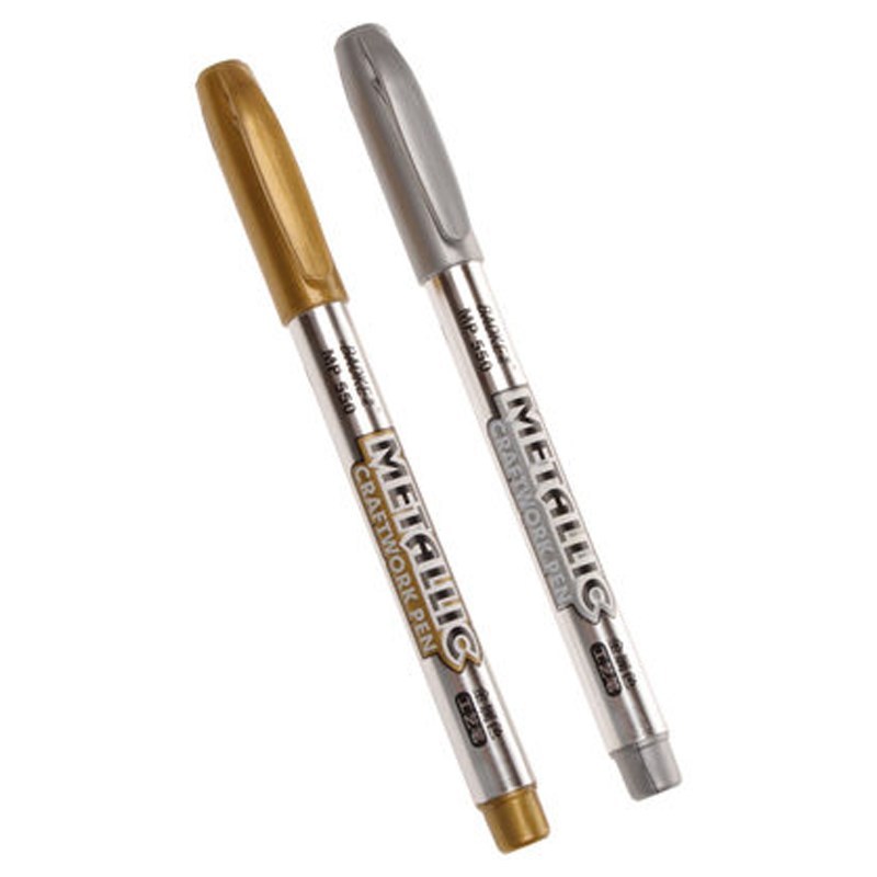6pcs Baoke MP550 Metal Color Craft Paint Pen Gold Silver Mar