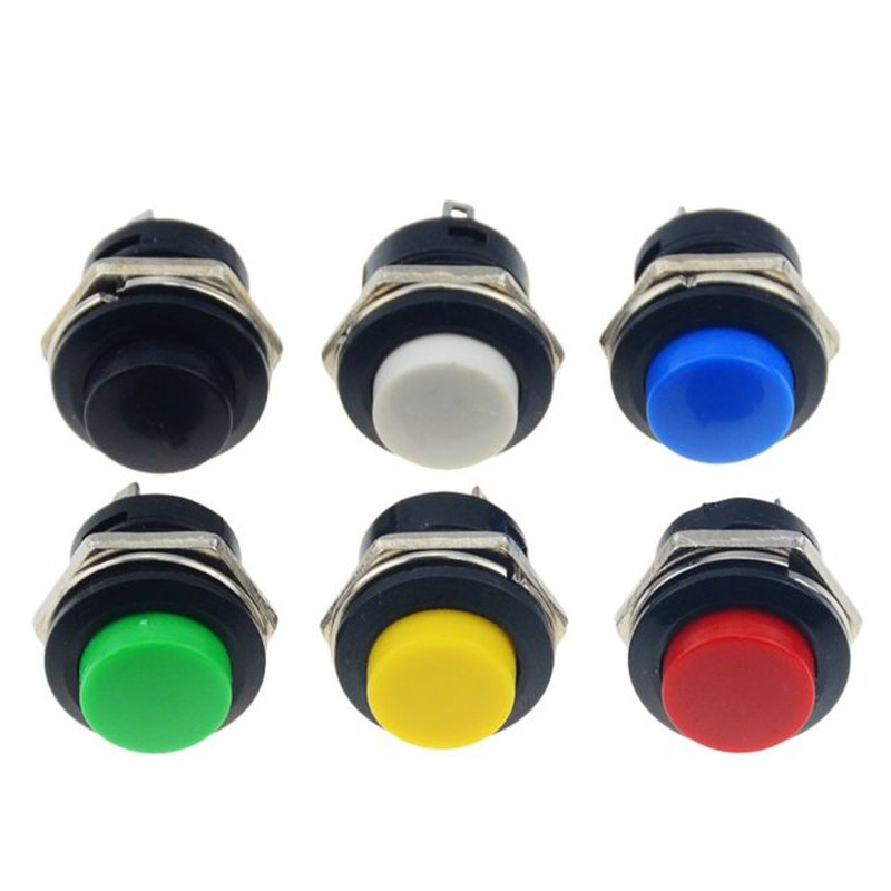 6PCS R13-507 16MM Self Return Momentary Push Button Switch 6