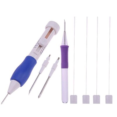 Embroidery Stitching Punch Needle Kit Set DIY Crafts Pen Pun