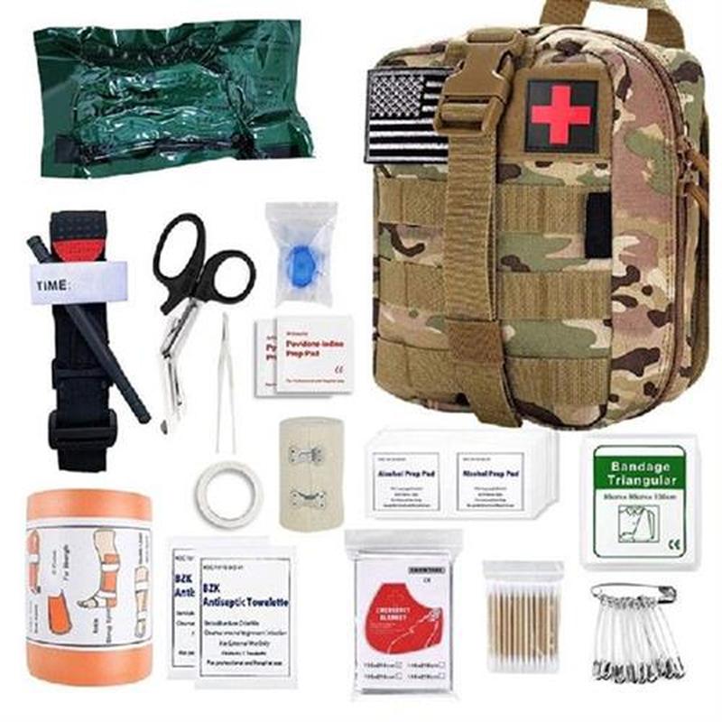 46 Pcs Survival First Aid Kit Molle Outdoor Gear Emergency