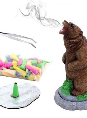 Bear Handicraft Incense Burner Backflow Aromatherapy