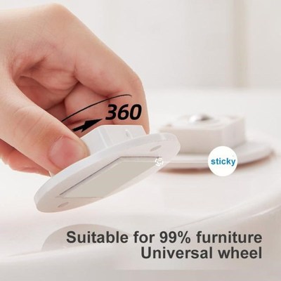 4Pcs Storage Box Pulley Self-adhesive Wheels Swivel Casters