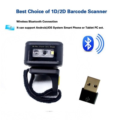 MJ-R30 Portable Bluetooth Ring 2D Scanner Barcode Reader For