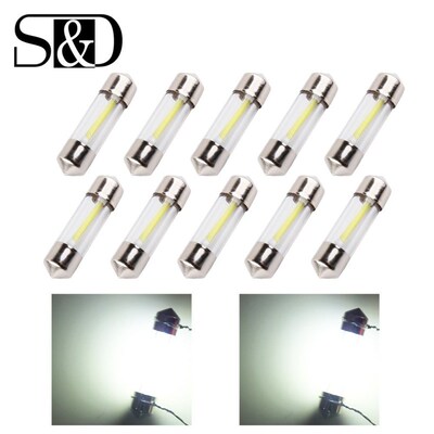 10pcs C5W Led Bulbs 41mm 39mm 36mm 31mm COB Car Interior Fes