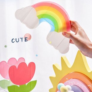 Rainbow Cactus Acrylic Pen Holder Cute Pencil Box Desktop St