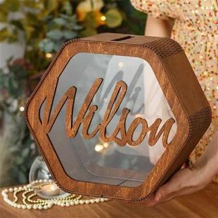 Personalized Wedding Card Box Decorative Wooden Ornaments