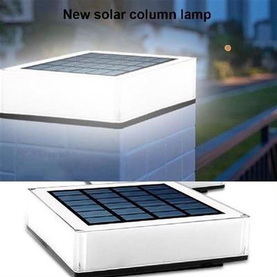 Rainproof LED Solar Pillar Light Outdoor  Column Head Night