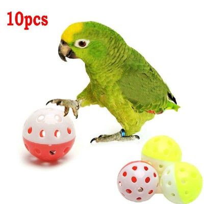 10Pcs Colorful Balls Parrot Toys Bird Interactive Bite Chew
