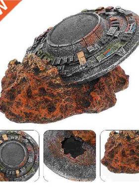 Decor Fish Tank Ufo Accessories Aquarium Decorations