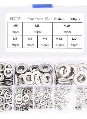 360Pcs Stainless Steel Flat Washers Sealing Ring Washers