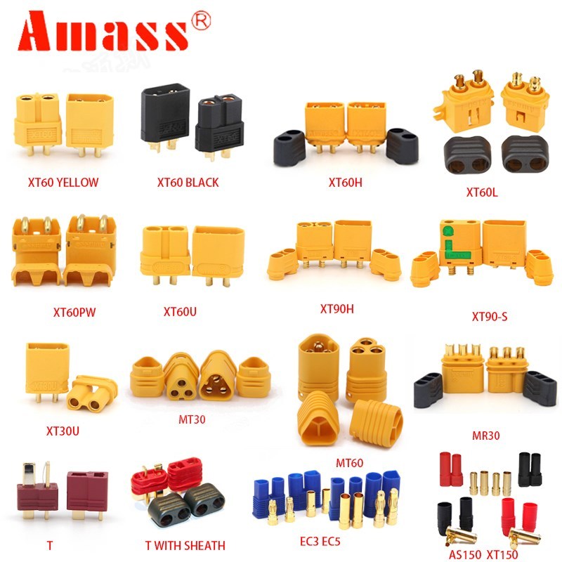 AMASS 10pcs XT60 XT-60 XT 60 XT90 XT60H XT60L XT60 XT60PW XT