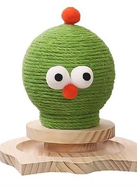 Cat Scratcher Toy Cactus Cat Scratching Ball Solid Wood