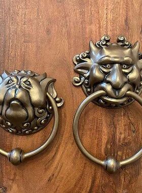 Door Knocker Vintage 3D Taotie Pattern Gate Handle Vivid