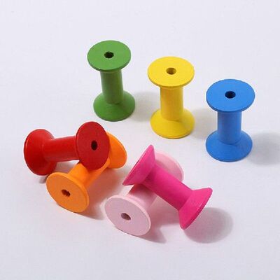 10pcs Natutral Wooden Bobbins Empty Thread Spools For Twine