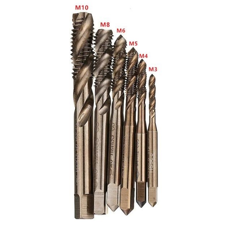 M3-M10 HSS- Co Cobalt M35 Machine Sprial Flutes Taps Metric