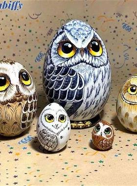 5Pcs New Owl Nesting Egg Easter Gift  Easter Eggs Russian