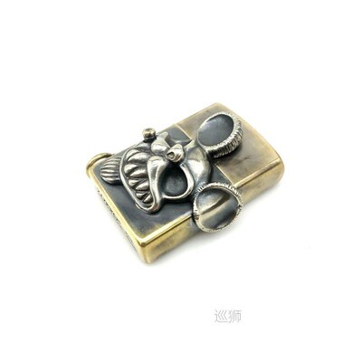 Outdoor EDC Handmade Whit Brass Mouse Lighter Storage Case U