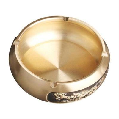 Brass Ash Tray Wiht 4 Grooves Cigar Holder Smoking Ashtray